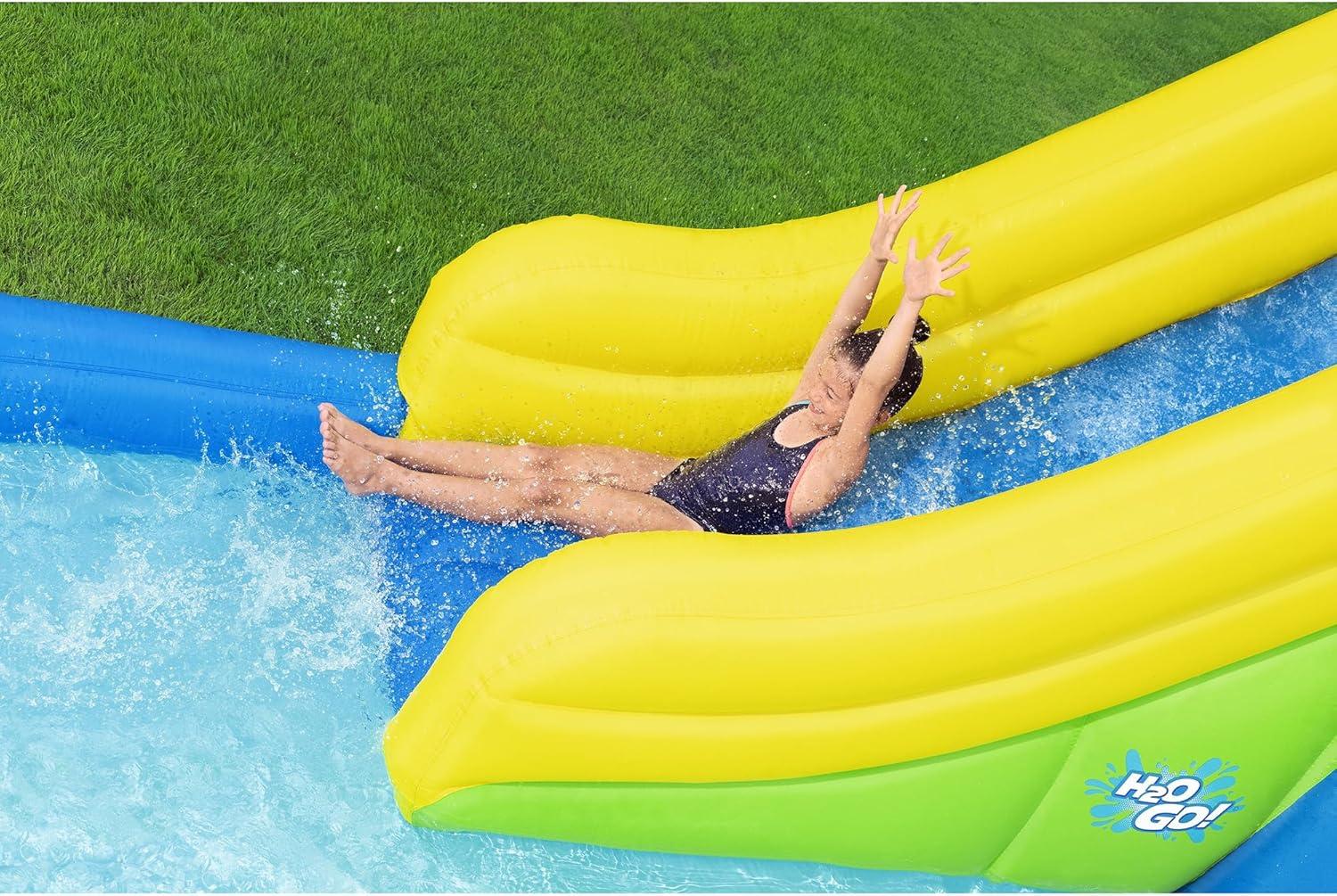 H2OGO! Mount Splashblast Mega Water Park –Inflatable Pool, Slide & Climbing Wall