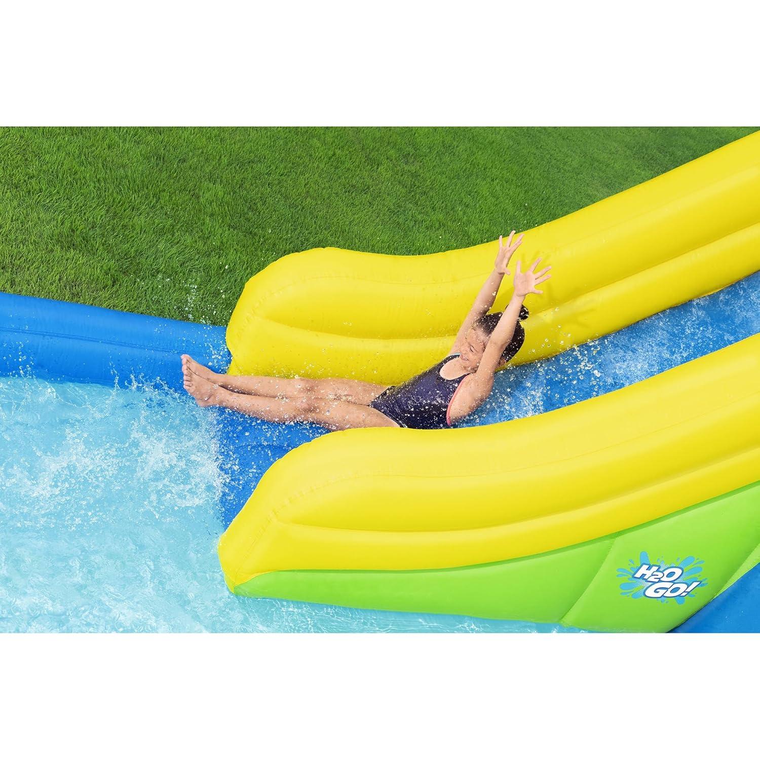 H2OGO! Mount Splashblast Mega Water Park –Inflatable Pool, Slide & Climbing Wall