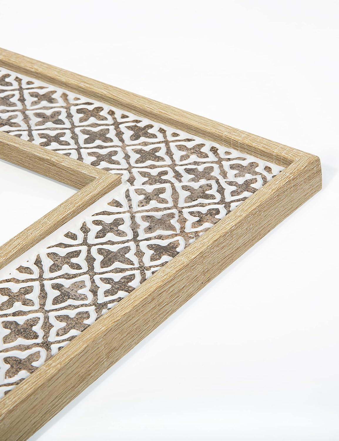 Afuly 5x7 Picture Frame Boho Picture Frames 3D Cross Pattern Distressed Moroccan Photo Frame Wall Desk Bohemia Home Office Decor Wedding Birthday Gifts for Mom Woman Grandma