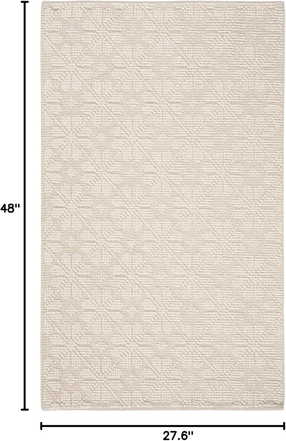 SAFAVIEH Vermont Orval Geometric Floral Wool Area Rug, Ivory, 2'3" x 4'