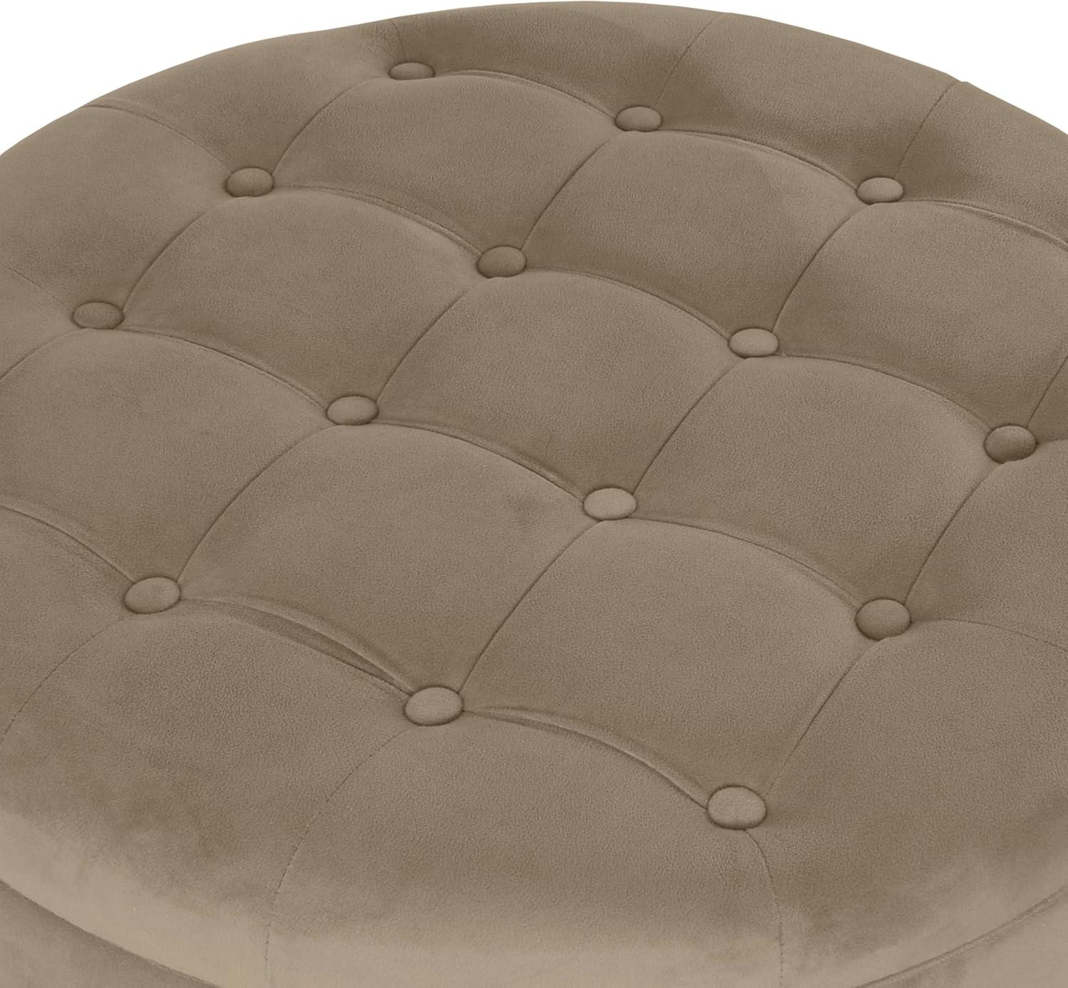 Tufted Round Storage Ottoman Velvet - HomePop