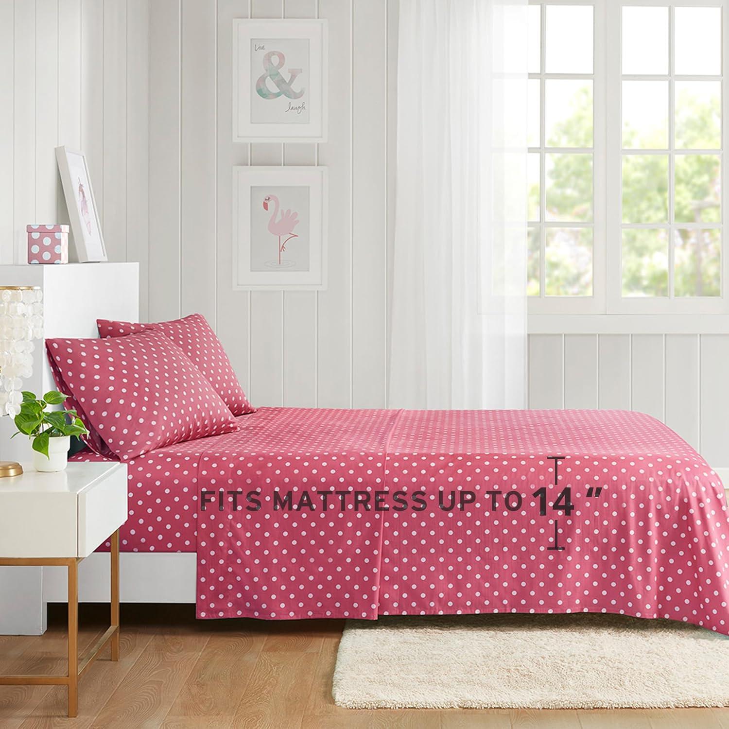 Mi Zone Polka Dot Polka Dot Printed 100% Cotton Sheet Set