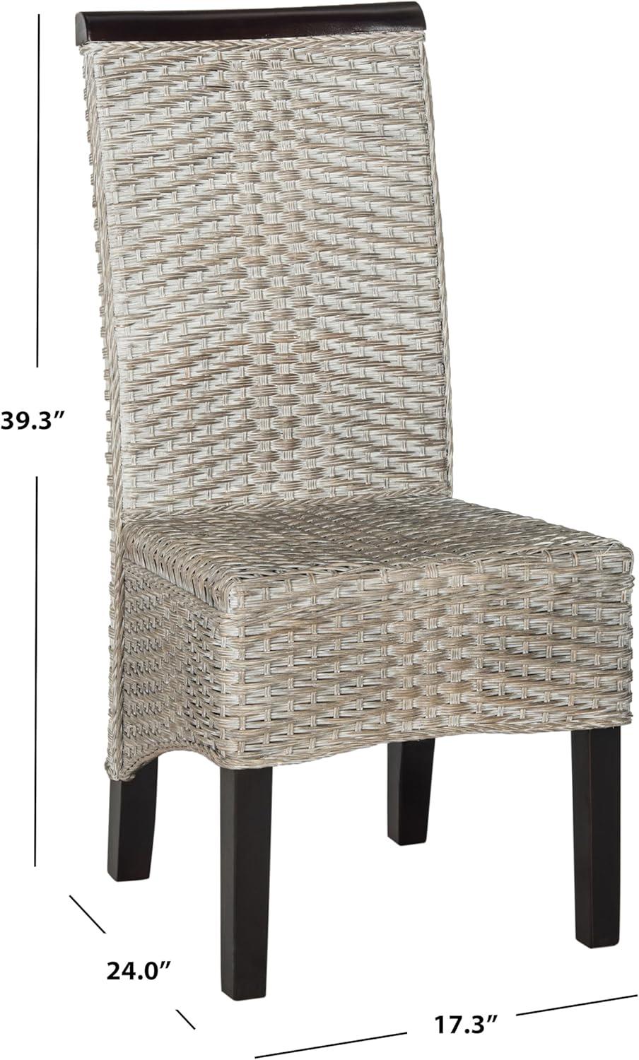 Safavieh Ilya Nautical Wicker 18''H Wicker Dining Chair, Set of 2