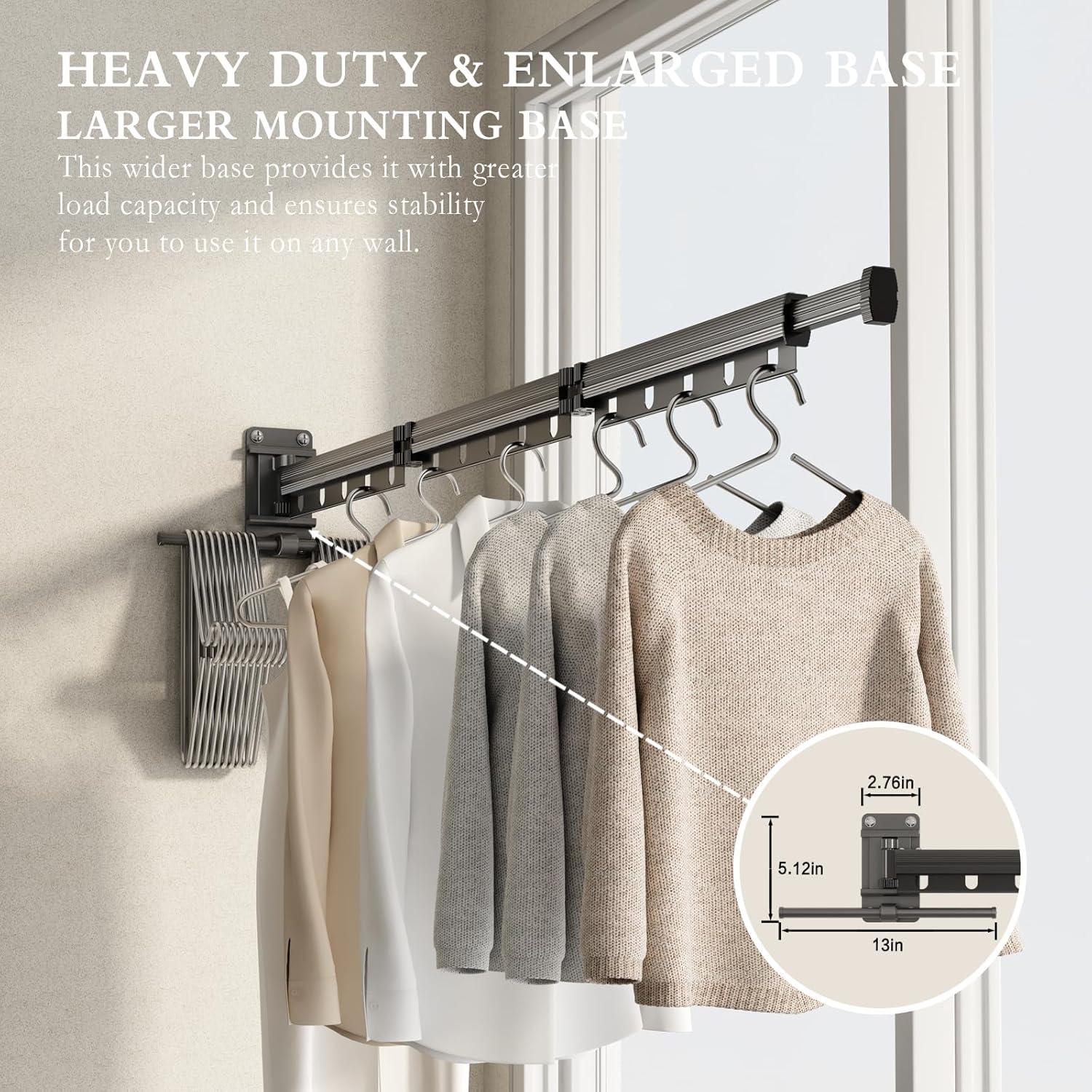 Matte Gray Aluminum Wall-Mounted Foldable Drying Rack