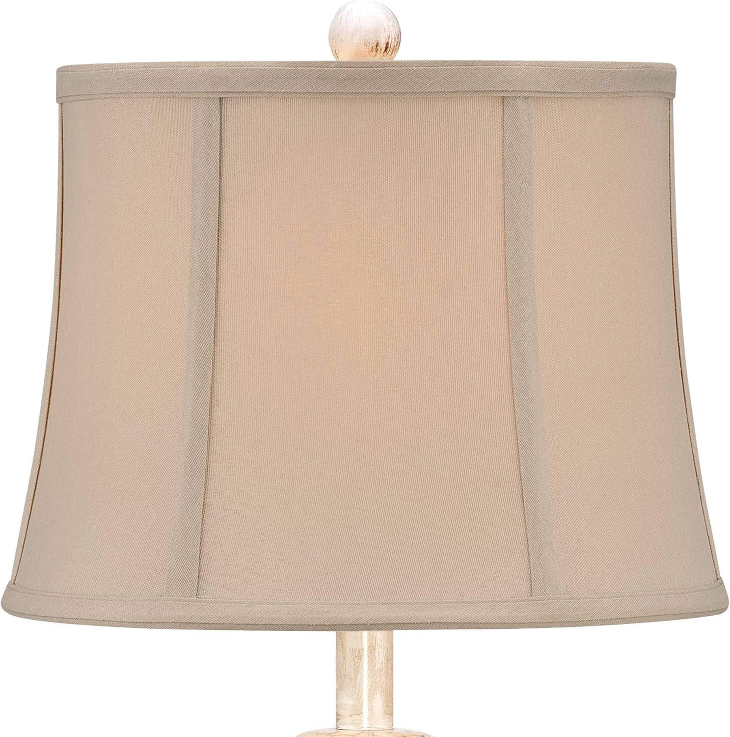 Sofia Rustic Farmhouse 22" Ivory Ceramic Table Lamp with Beige Shade