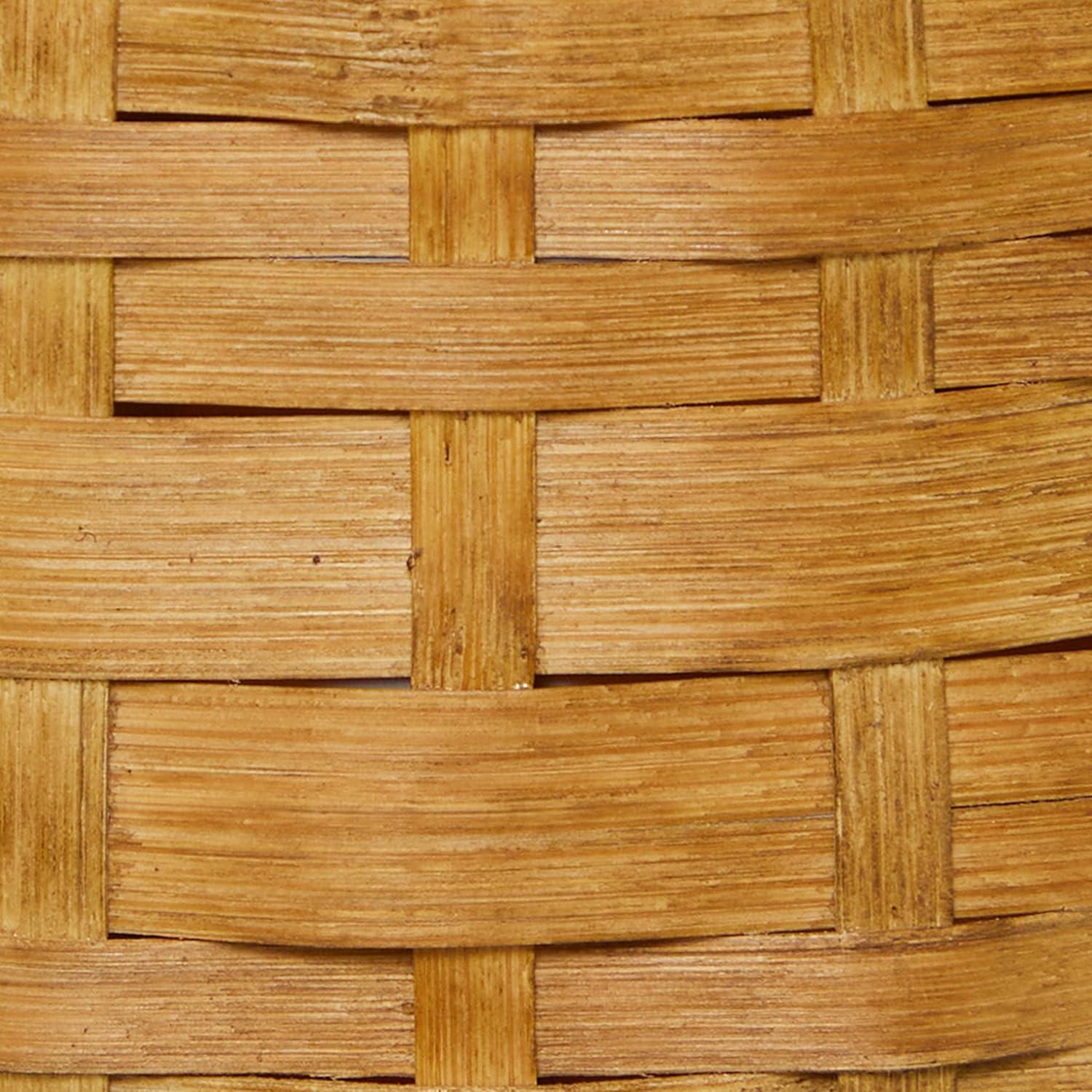 Tall Brown Woven Bamboo Floor Vase