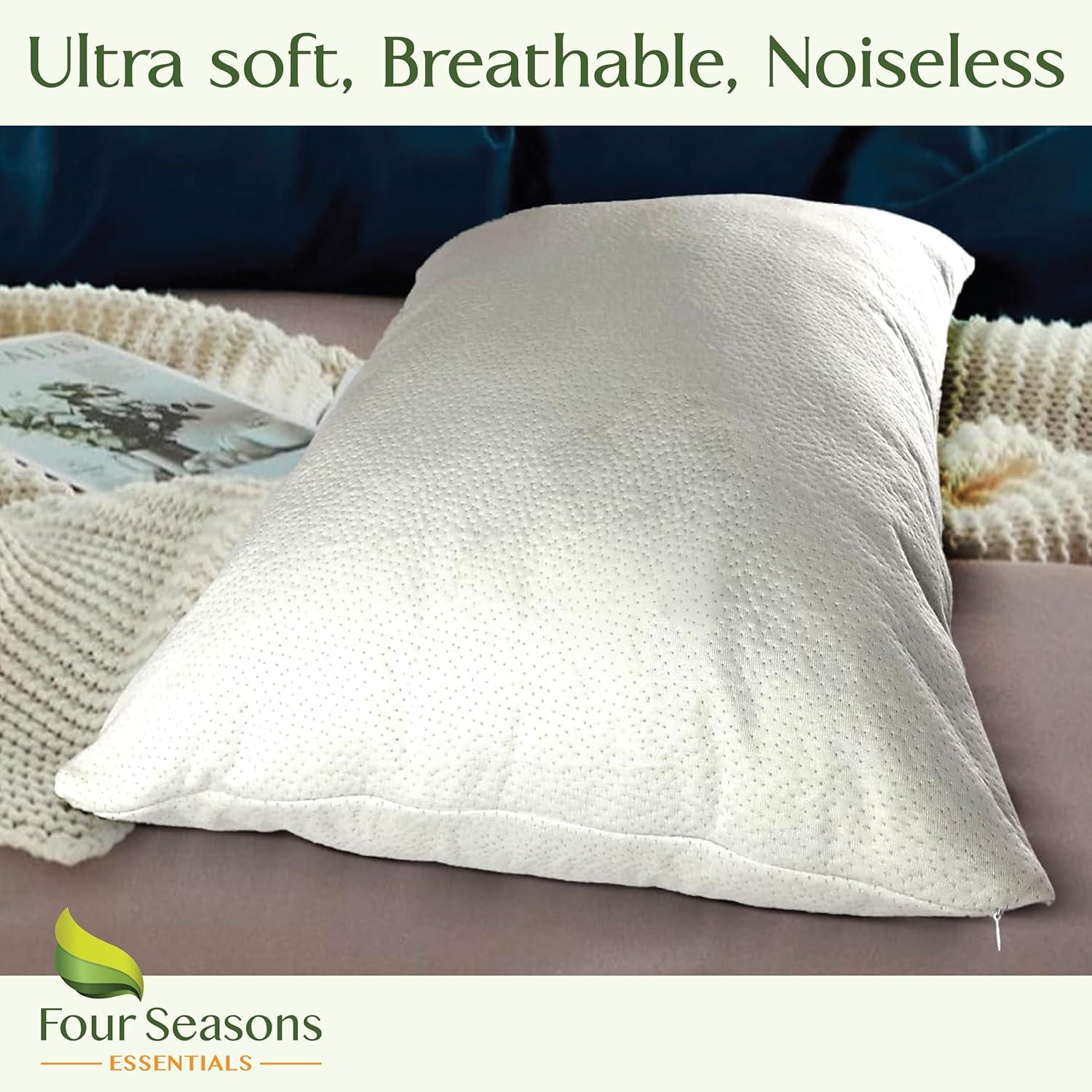 Bamboo Pillow Protectors King (Set of 2) – Pillow Cover Waterproof Hypoallergenic Dust Proof Zippered Encasement