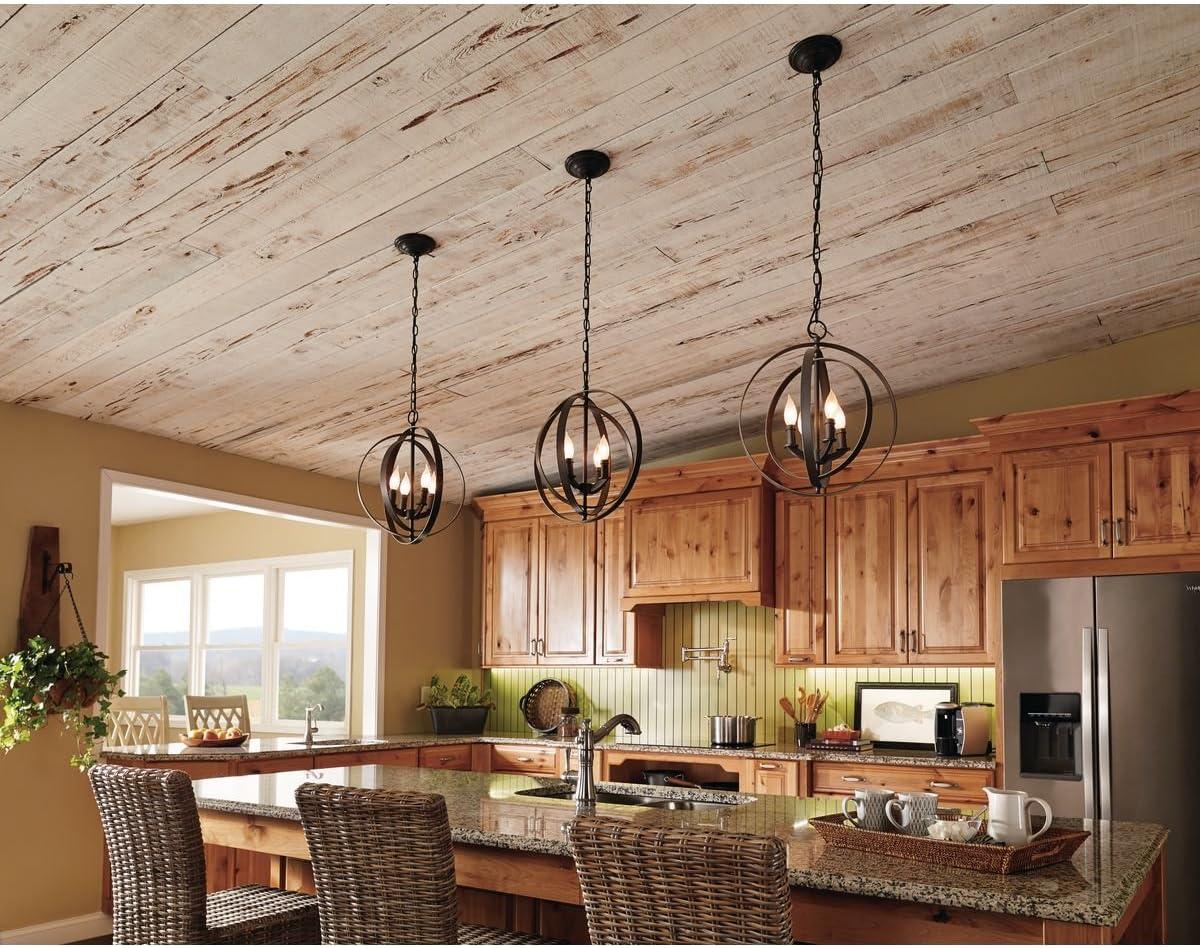 Progress Lighting Equinox 4-Light Foyer Pendant, Steel, Antique Bronze, No Shade