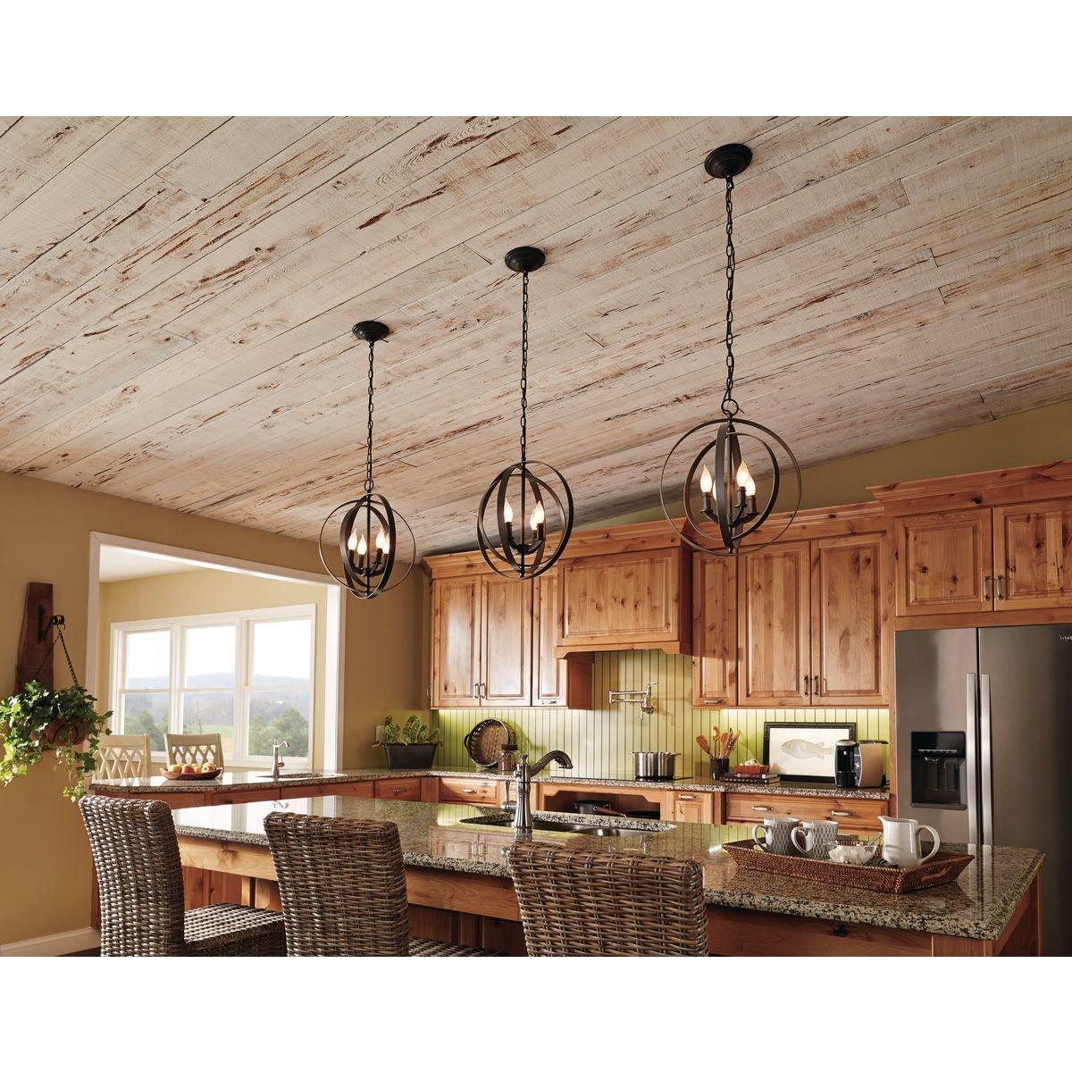 Progress Lighting Equinox 4-Light Foyer Pendant, Steel, Antique Bronze, No Shade
