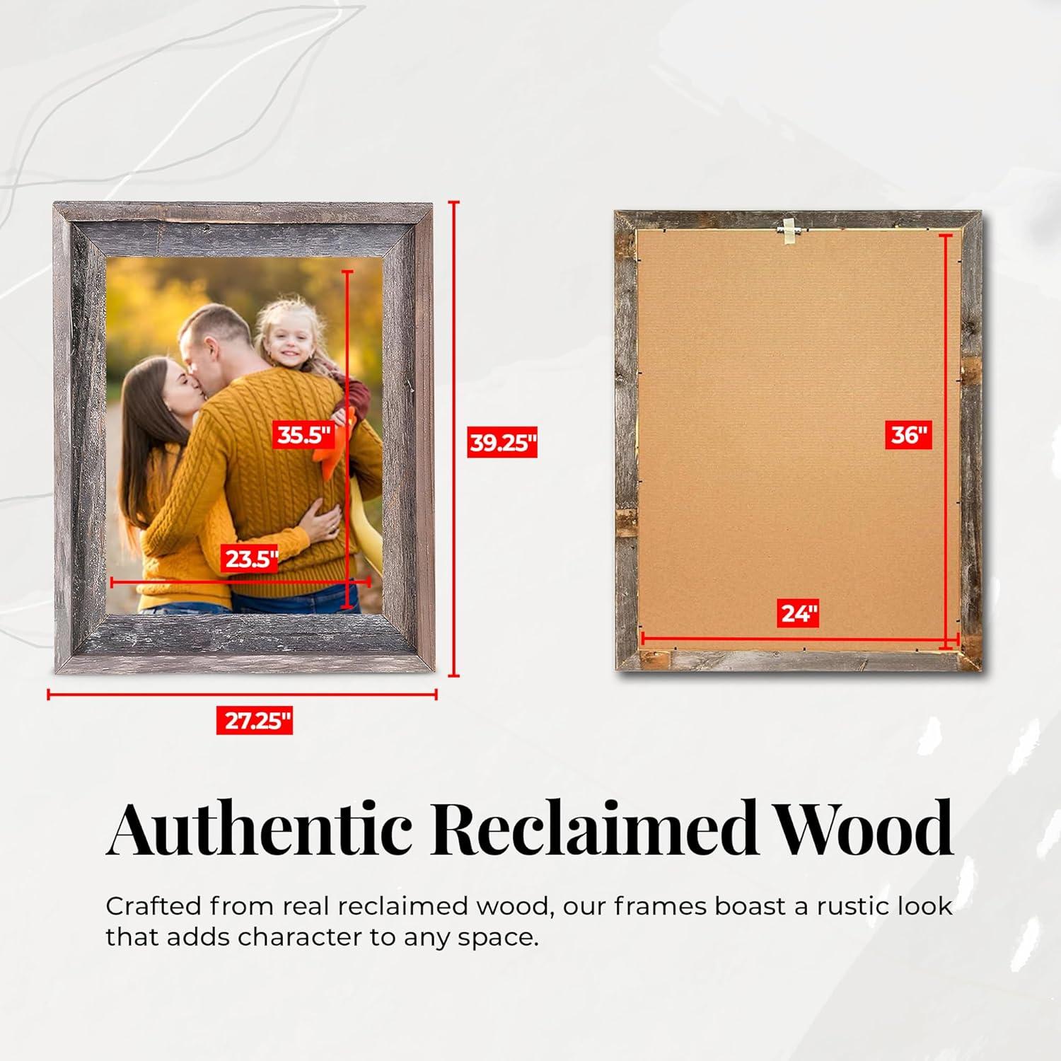 Millwood Pines Kattan Weathered Gray Wood Beveled Picture Frame