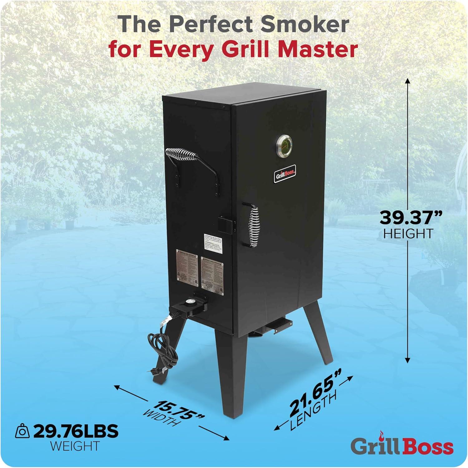 Grill Boss Electric Vertical Smoker with 531 Sq In Cooking Area, Black