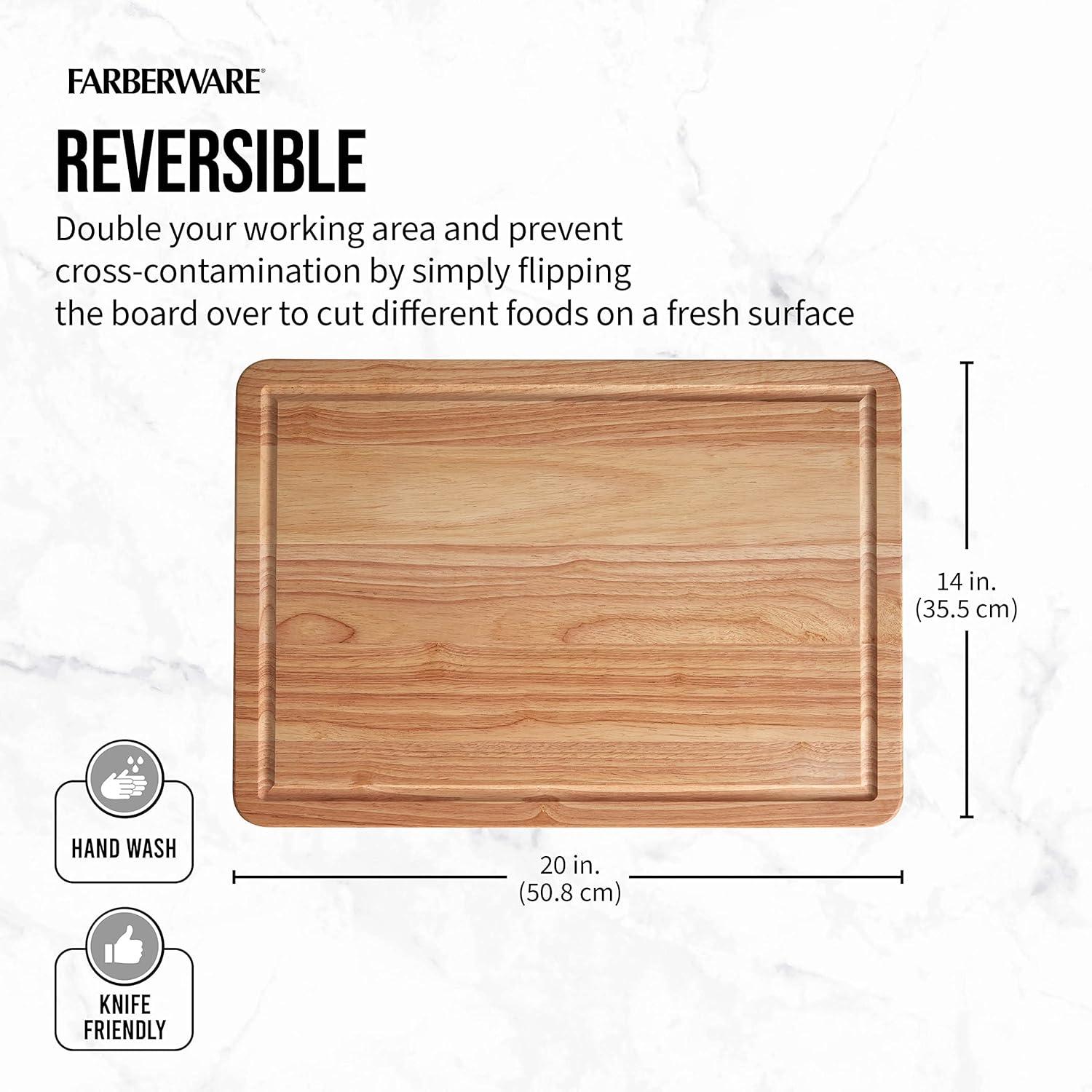 Extra-Large Natural Wood Cutting Board with Juice Trench