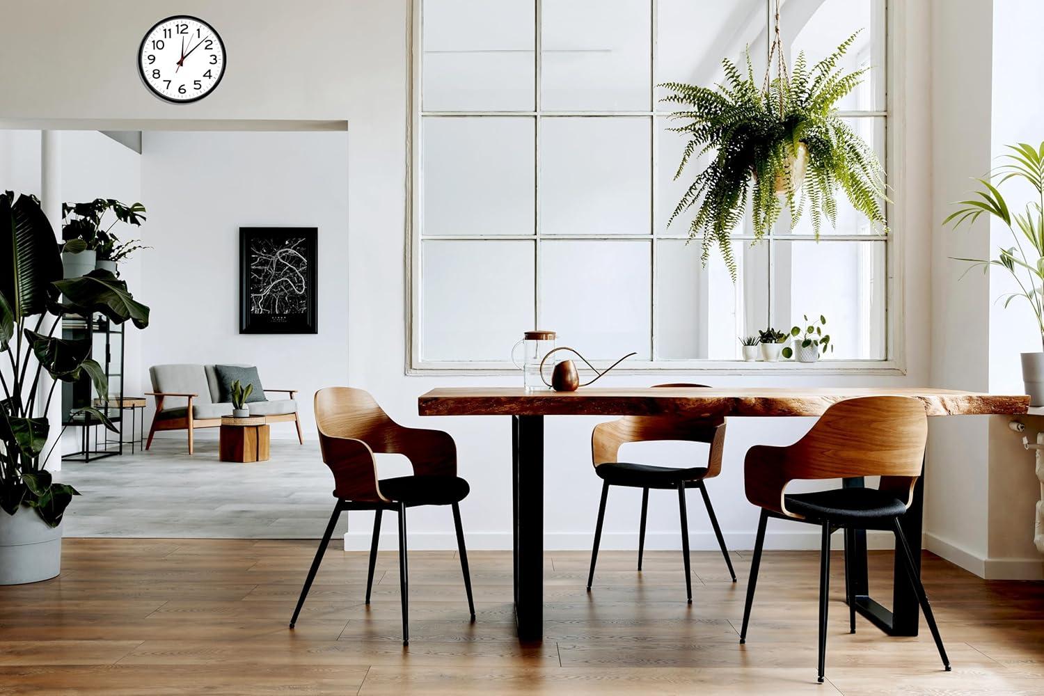 | 14 Inch | Modern | Atomic | Analog | Home | Office | School | Gym | Indoor | Outdoor | Sets Automatically | Unbranded | Classic | Black | Battery Operated | Modern Décor