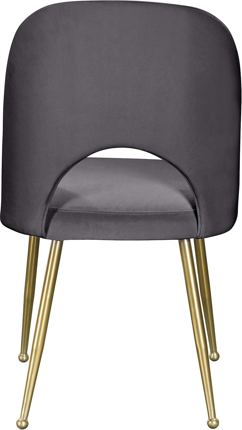 Meridian Furniture Logan Gray Velvet Dining Chair (Set of 2)