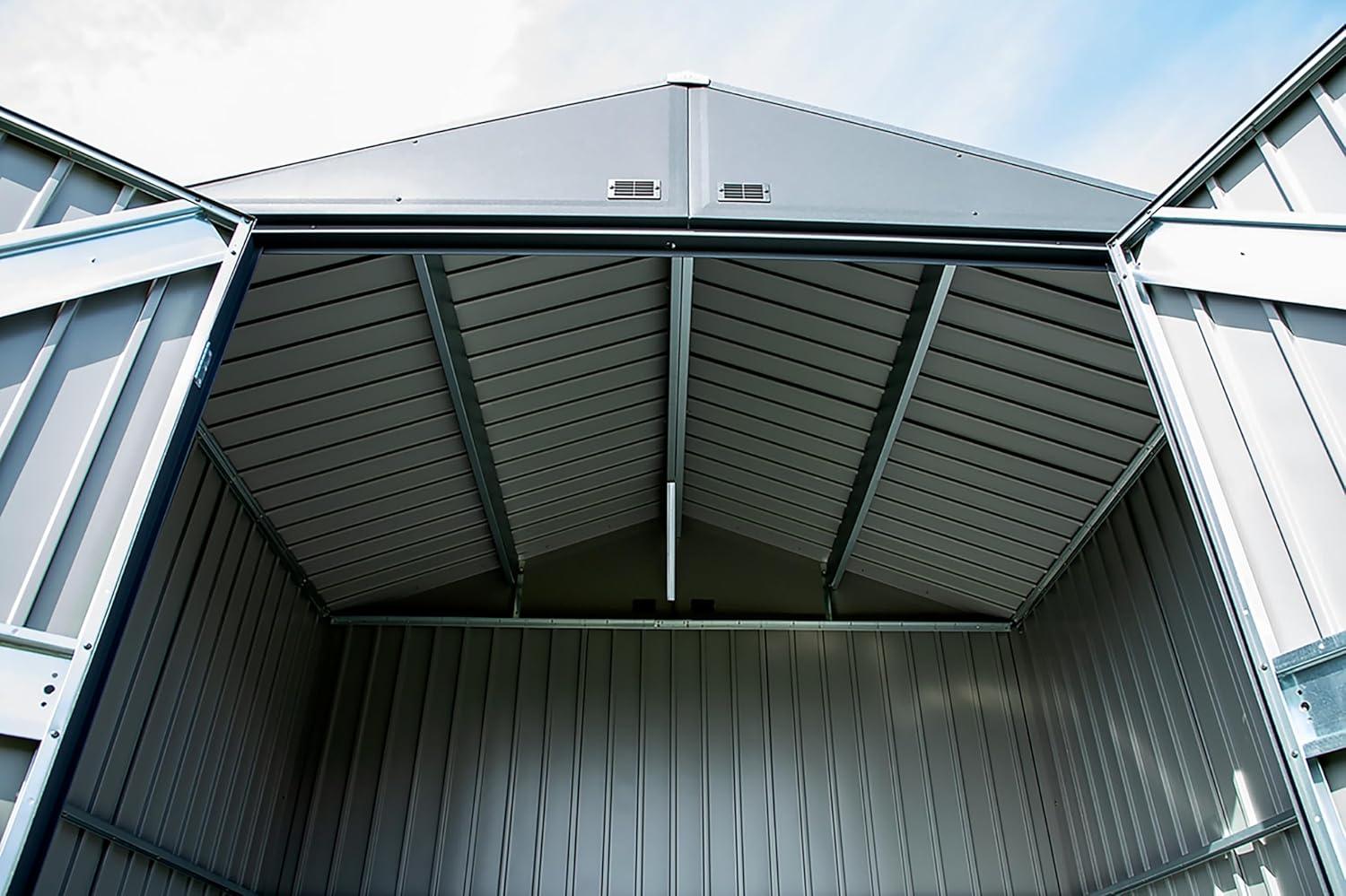 Anthracite 10' x 14' Steel Gable Roof Storage Shed