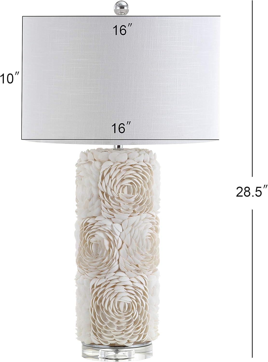 JONATHAN Y Rosette Seashell/Resin/Crystal LED Table Lamp