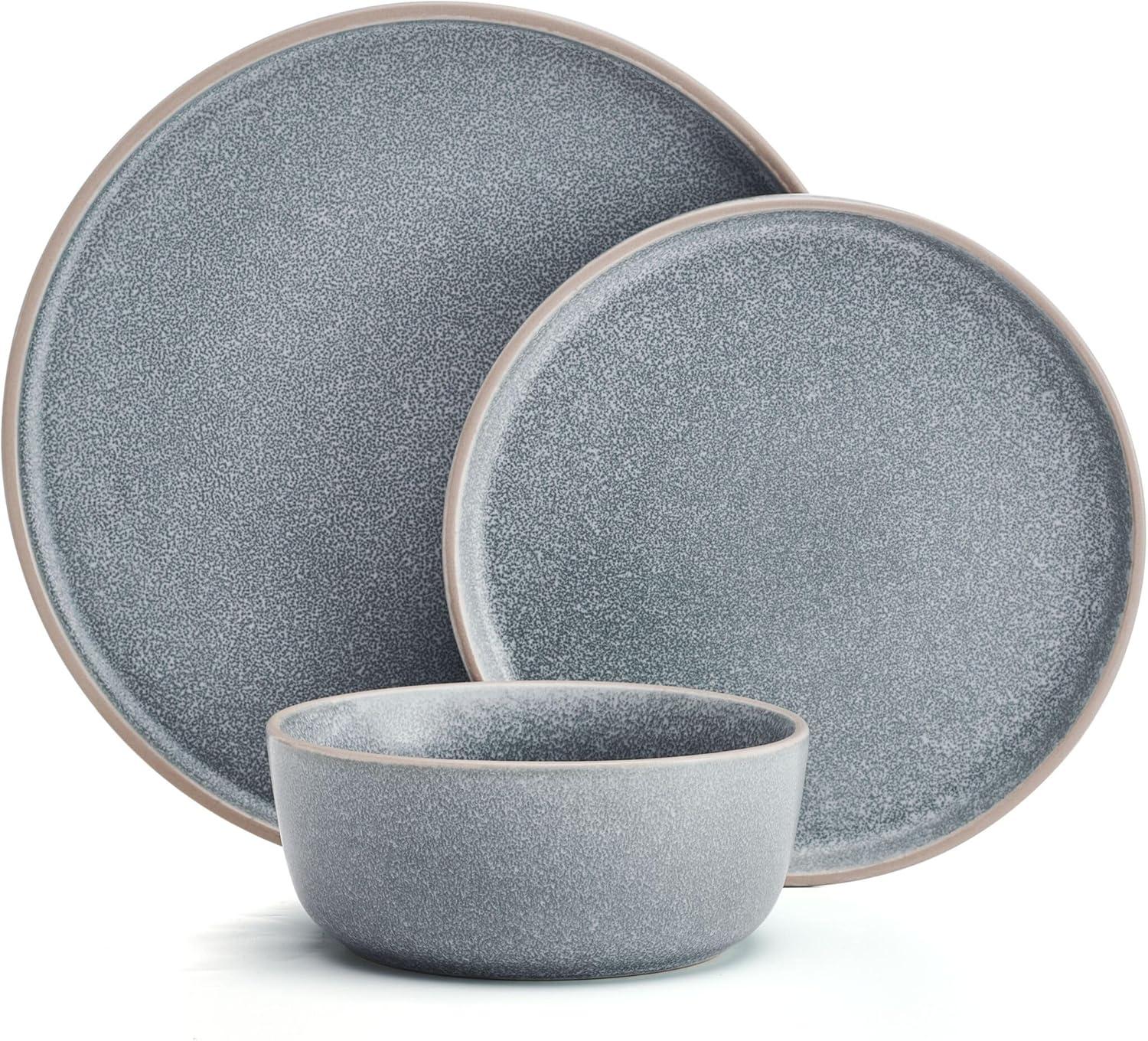 Pfaltzgraff Victoria 12 Piece Stoneware Dinnerware Set Blue