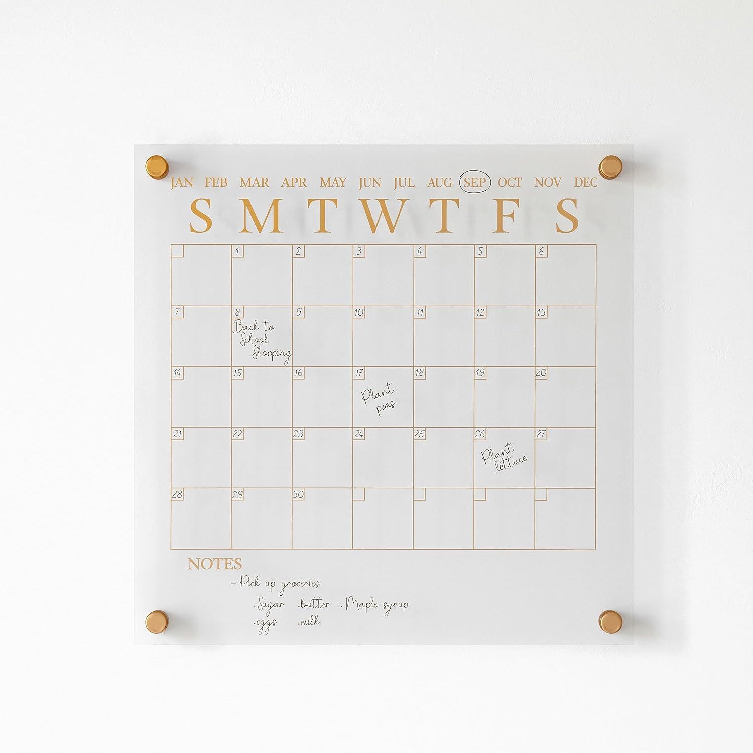 Thomas Martha Stewart Acrylic Wall Calendar with Dry Erase Marker and Mounting Hardware