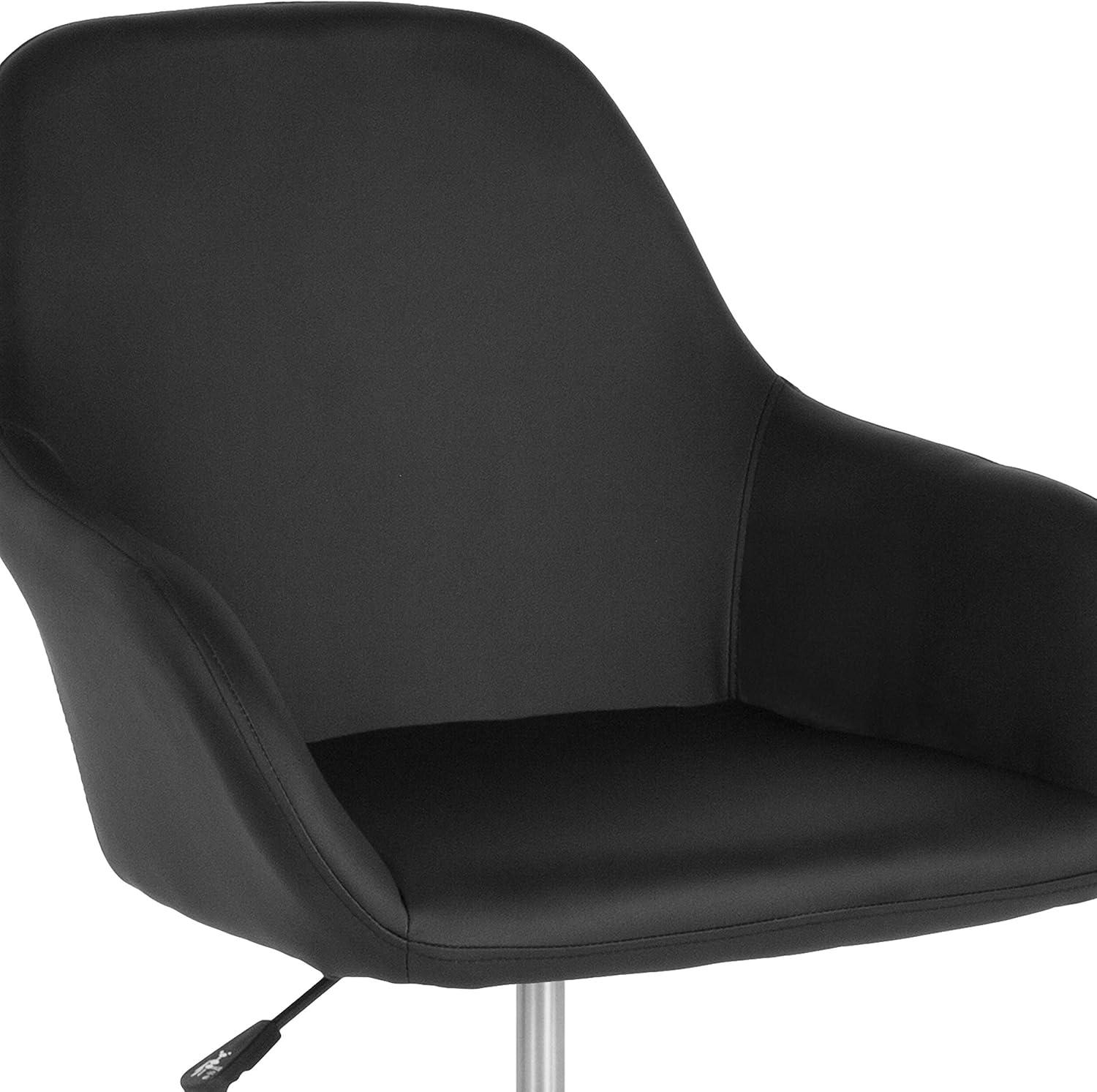 Black LeatherSoft Mid-Back Ergonomic Swivel Task Chair