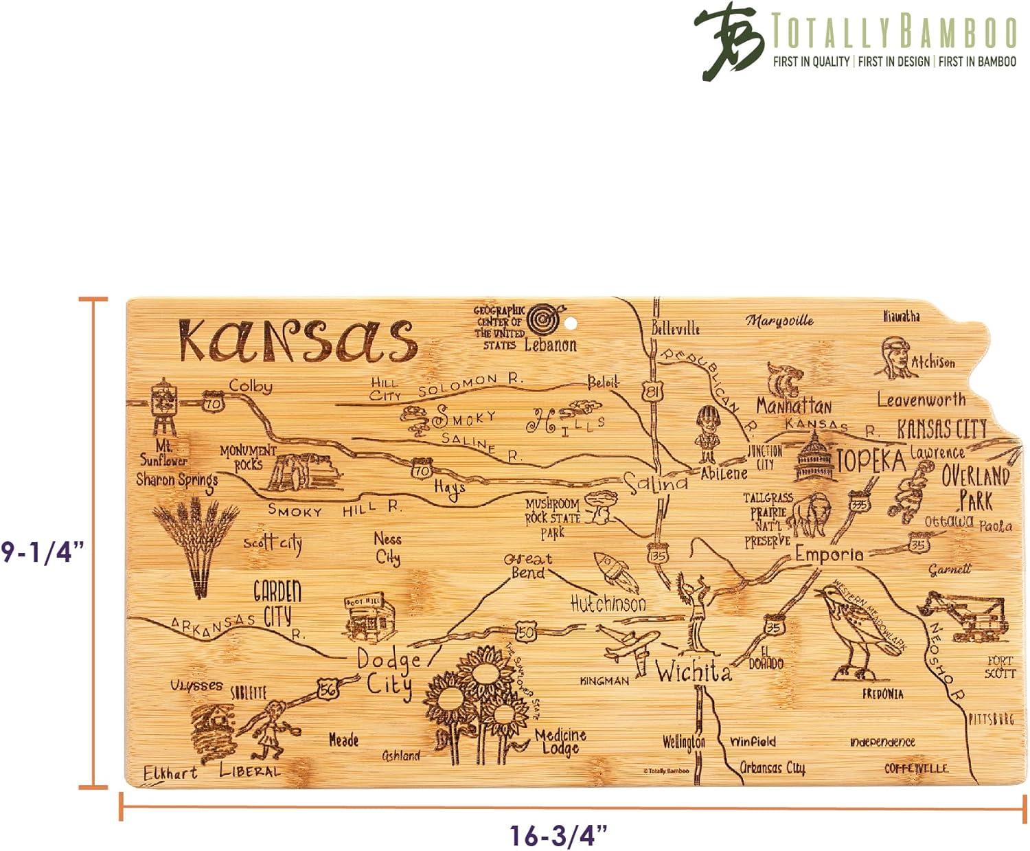 Totally Bamboo Destination Kansas Cutting Board