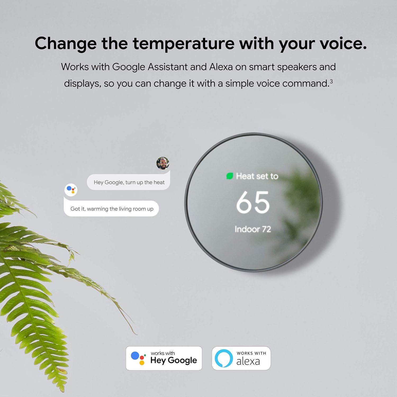 Google Nest Termostato - Termostato Inteligente Programable para el Hogar - Arena