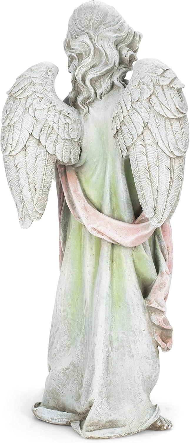 Roman 23" LED Lighted Solar Angel Birdbath Outdoor Garden Statue