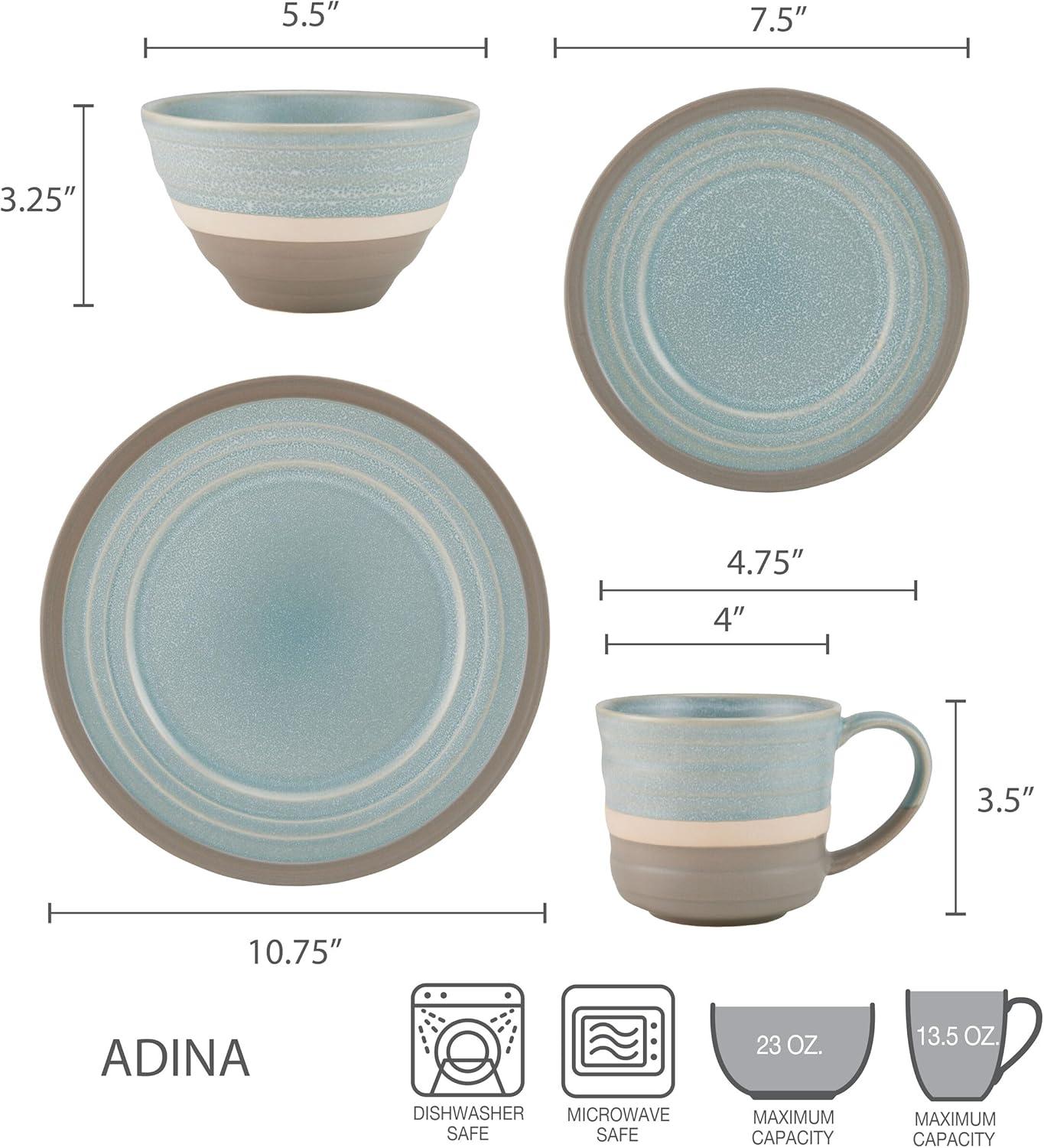 Pfaltzgraff Adina 16-Piece Stoneware Dinnerware Set, Service for 4