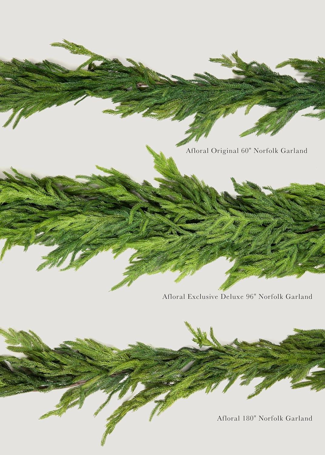 Afloral Real Touch Deluxe Norfolk Pine Garland - 96"