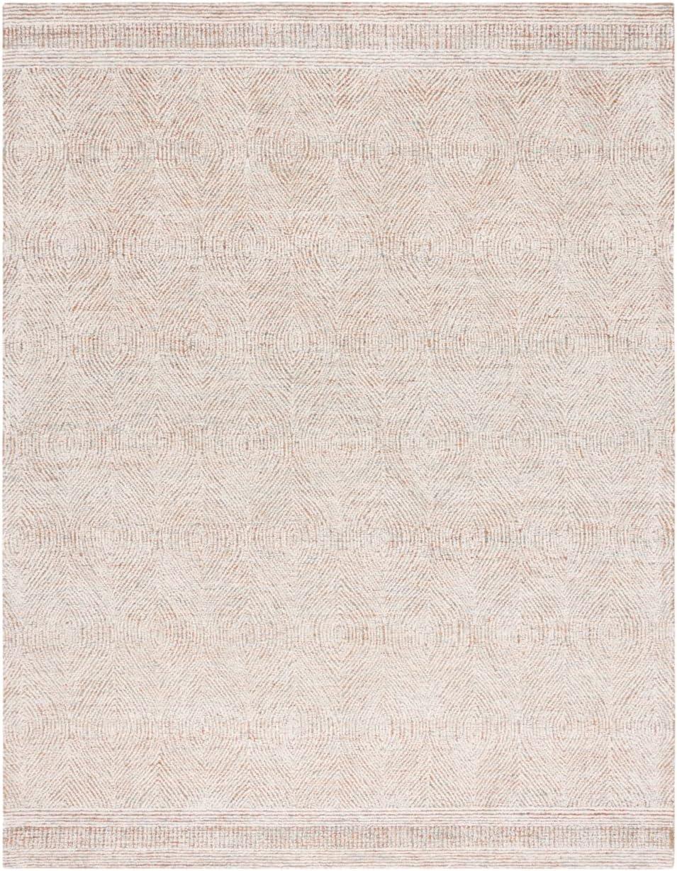 Abstract ABT340 Handmade Indoor Area Rug - Ivory/Rust - 8'x10' - Safavieh