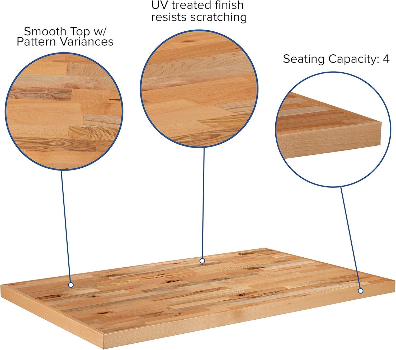 Mayfair Rectangle Butcher Block Style Table Top - Restaurant Table Top