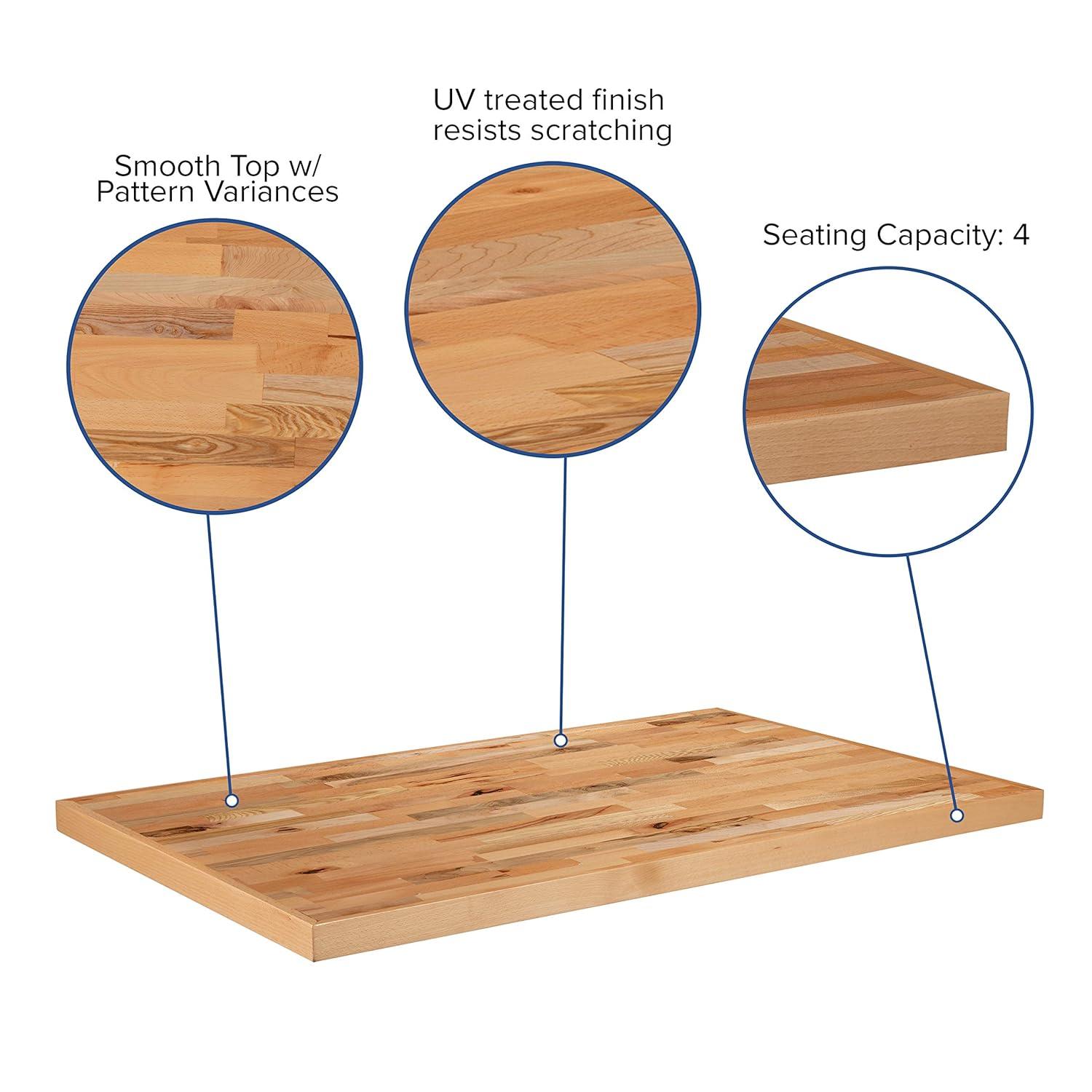 Flash Furniture Mayfair Rectangle Butcher Block Style Table Top - Restaurant Table Top