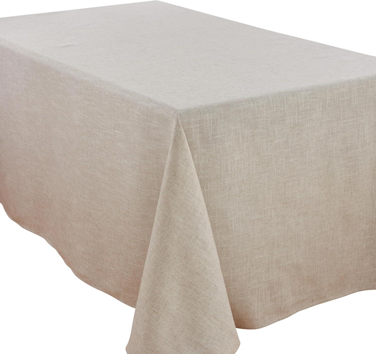 Saro Lifestyle Natural Toscana Tablecloth, Natural, 108" Round
