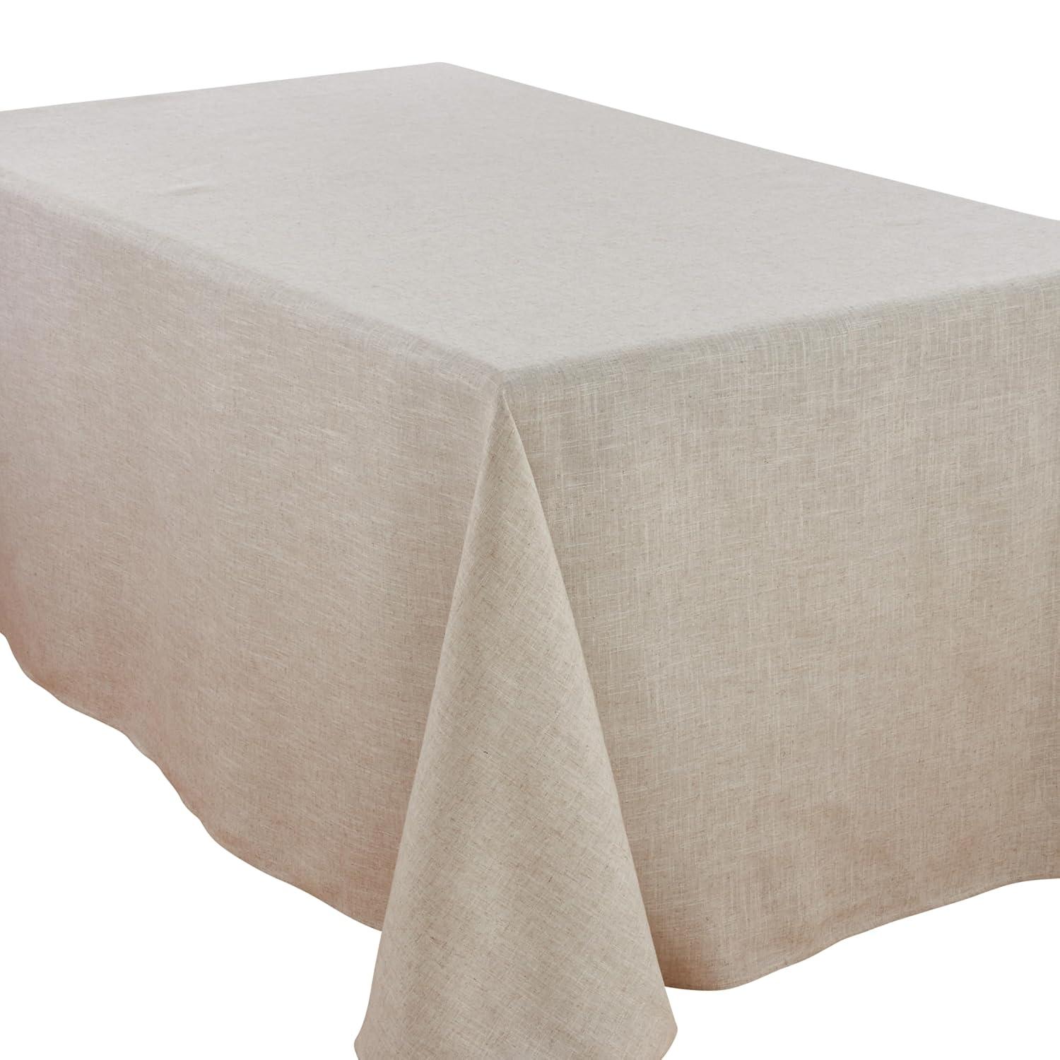 SARO 731.N90156B 90 x 156 in. Rectangular Toscana Linen Blend Tablecloth - Natural