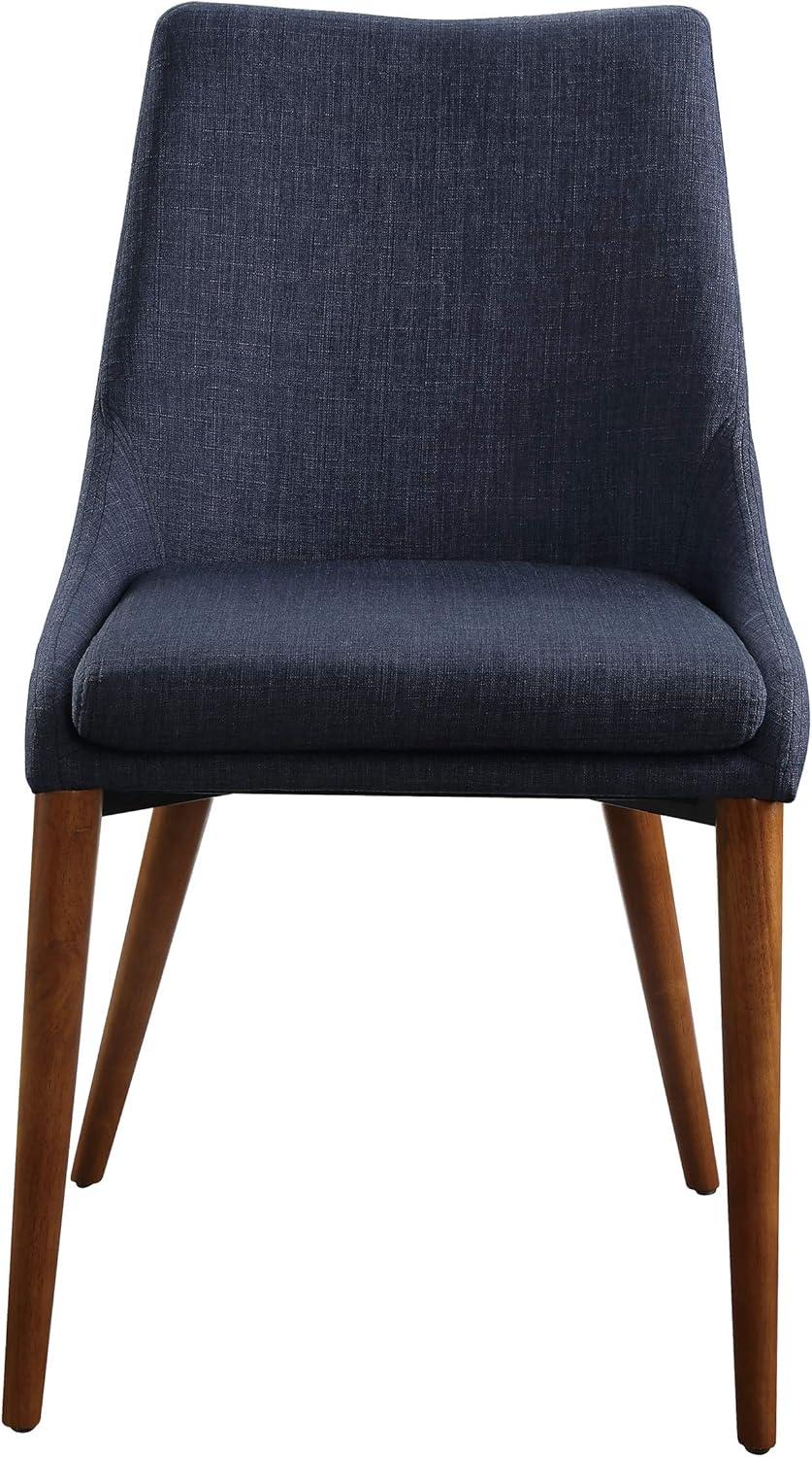 Navy Low-Profile Upholstered Wood Side Chair