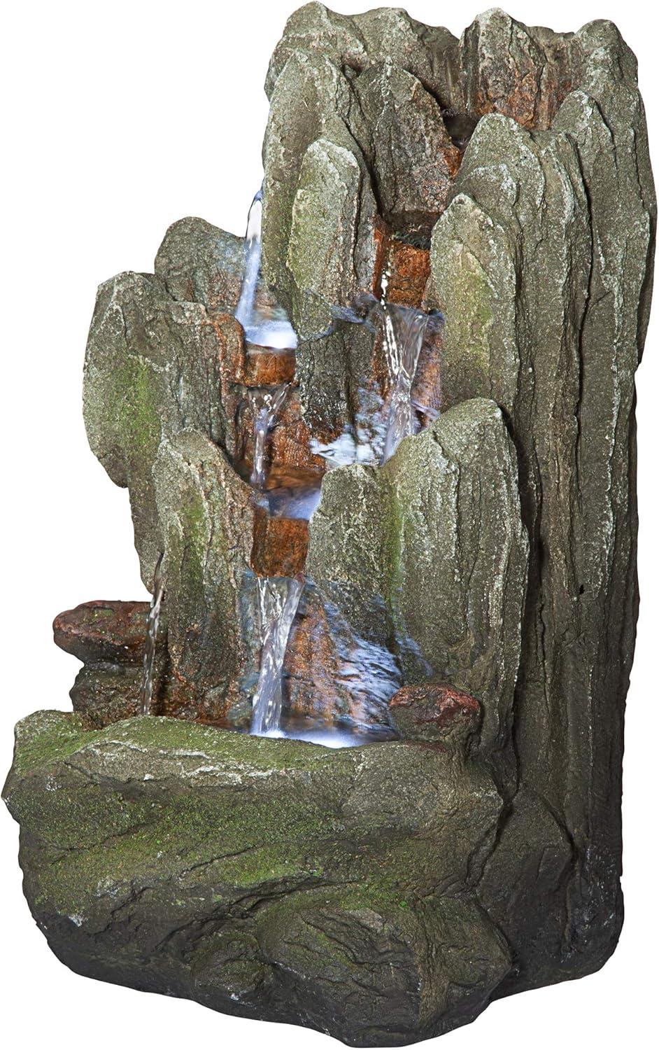 Hand Crafted Weather Resistant Table Top Fountain with Light