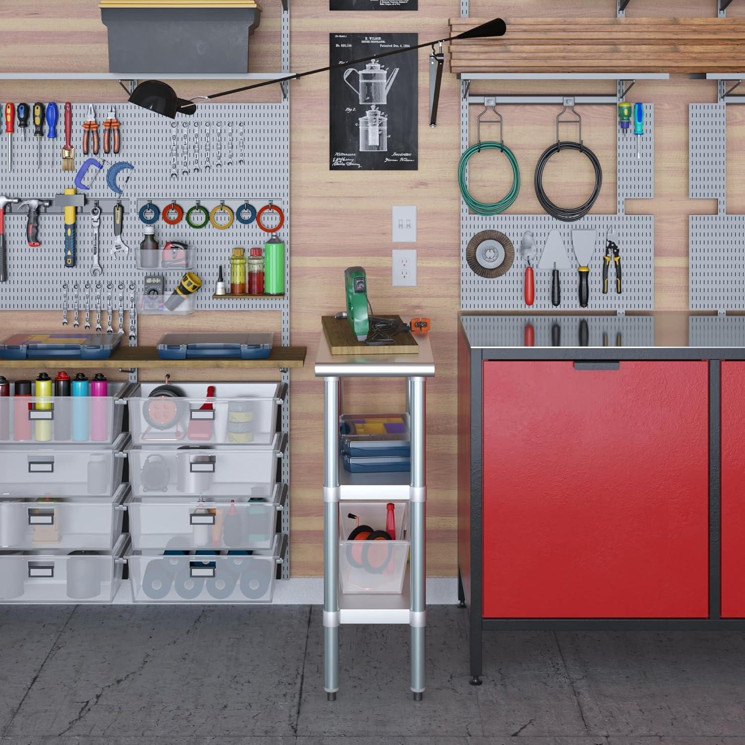 Stainless Steel Work Table with 2 Shelves