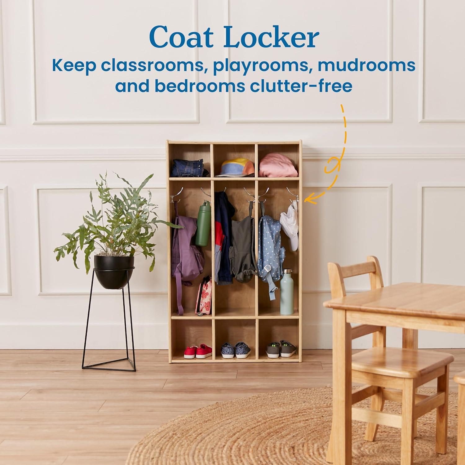 ECR4Kids Streamline 3-Section Coat Locker, Classroom Furniture