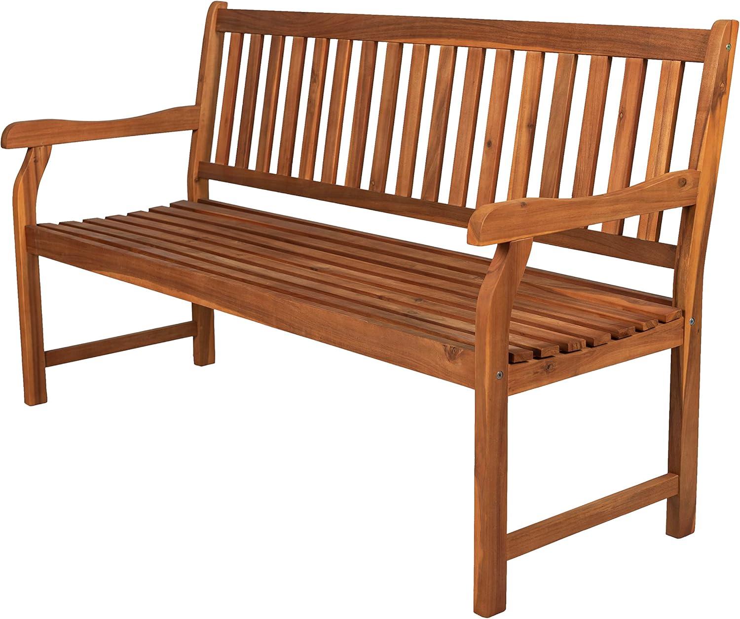 Apollo 61" Teak Acacia Wood Outdoor Garden Bench