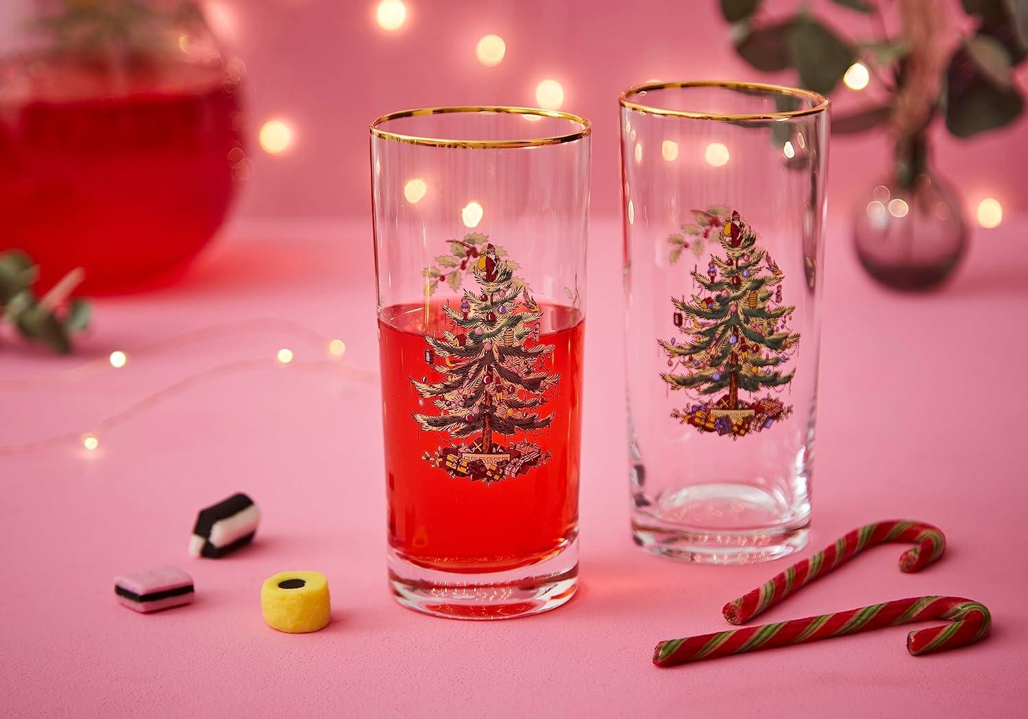 Spode Christmas Tree Highballs, Set of 4 - 15 oz.