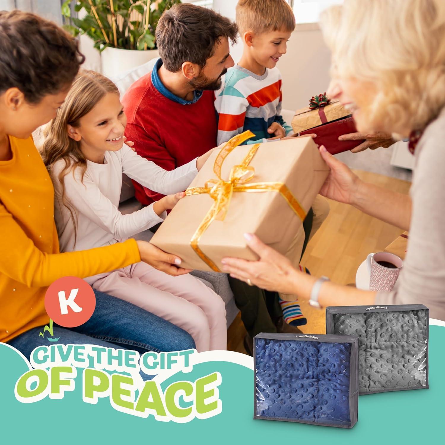 Blue 5lb Plush Minky Weighted Blanket for Kids