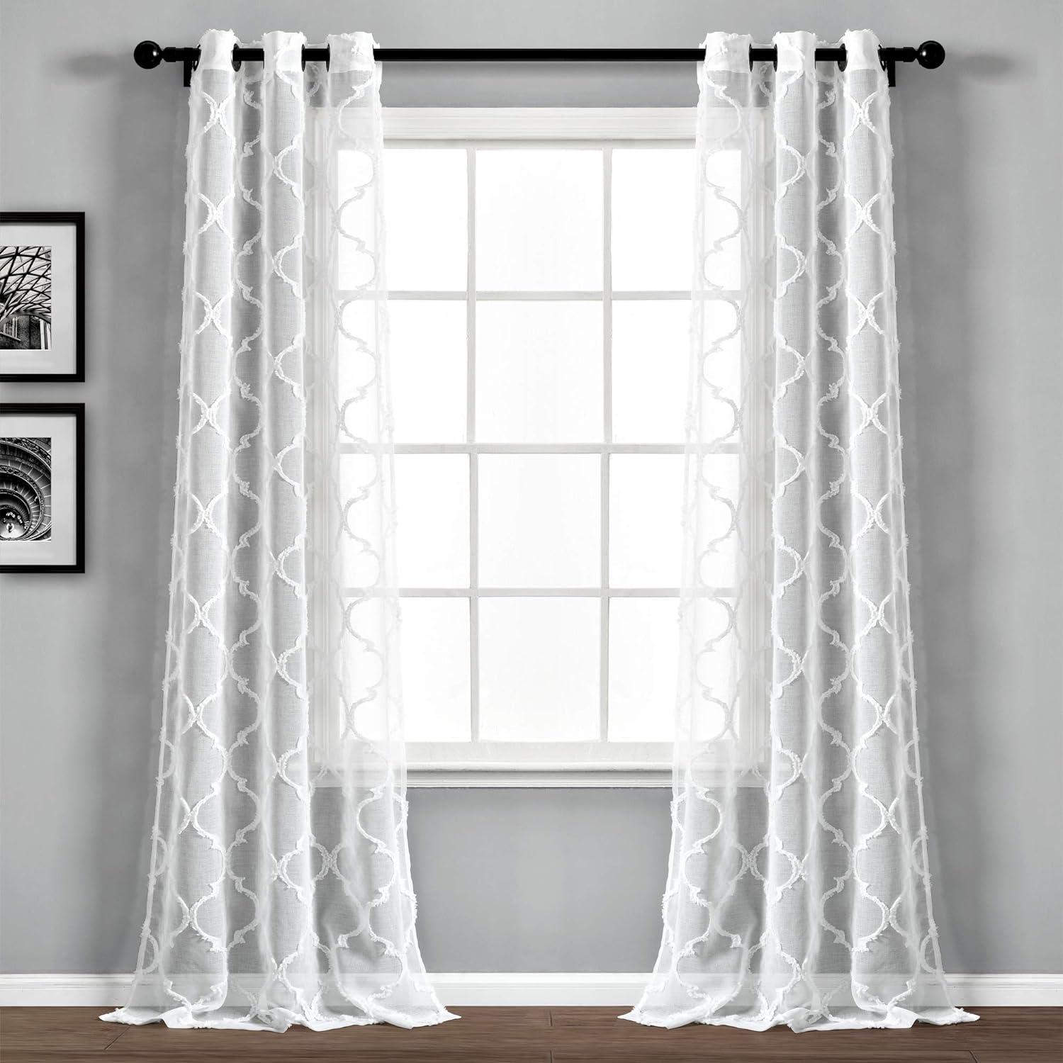 Lush Decor Avon Trellis Sheer Trellis Sheer Curtain Panels (Set of 2)