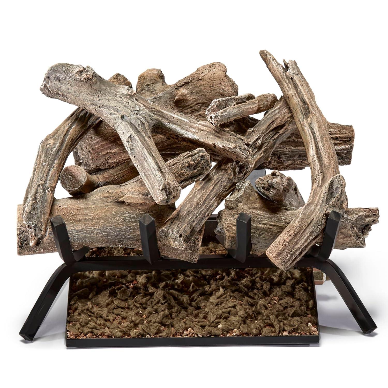 Bluegrass Living Bluegrass Living Vented Natural Gas Fireplace Log Set - Driftwood, 45,000 BTU, Match Light - Model# BVL18-1