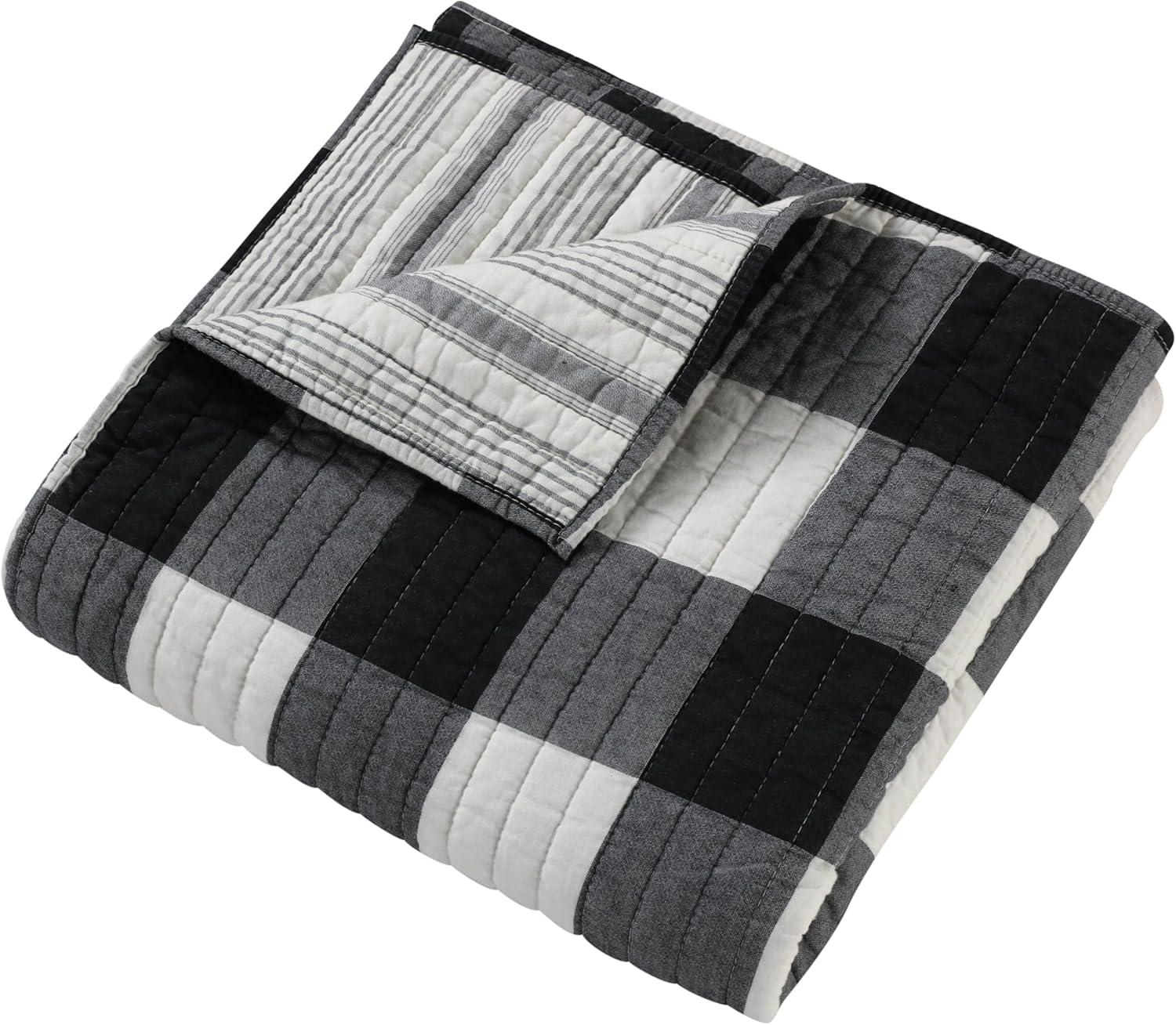 Camden Black Quilted Throw - Levtex Home