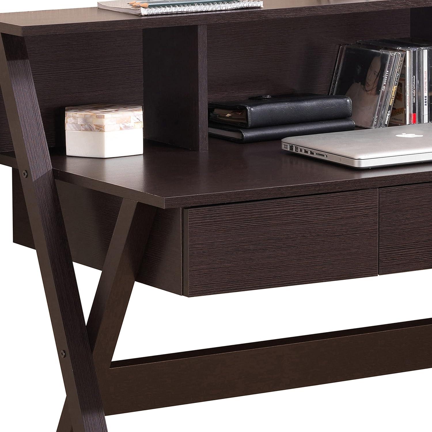 Techni Mobili Fashionable Computer Workstation with Shelf and Storage, Wenge RTA-8400-WN