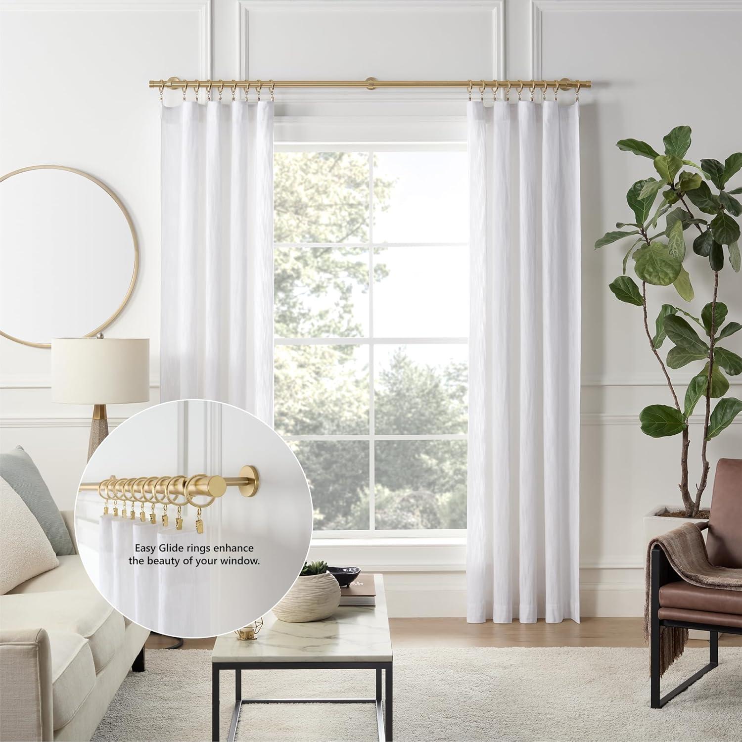 Cambria Designer Series 2 in. Premium Easy Glide Metal Curtain Rings with Smooth, Quiet Nylon Inserts