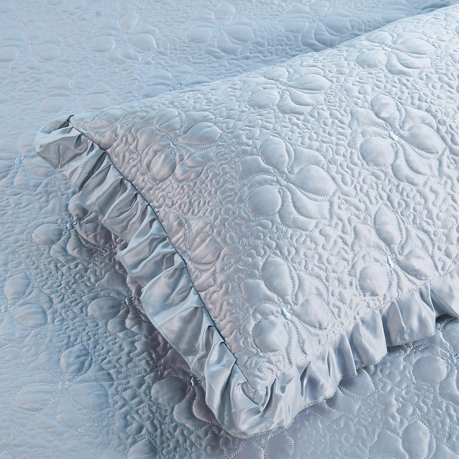 Traditional Satin Paisley Coverlet Set