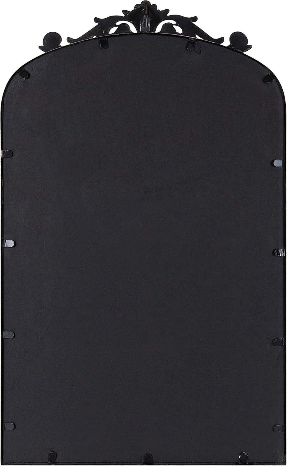 19" x 30.7" Arendahl Traditional Arch Decorative Wall Mirror Black - Kate & Laurel All Things Decor: Elegant Metal Frame