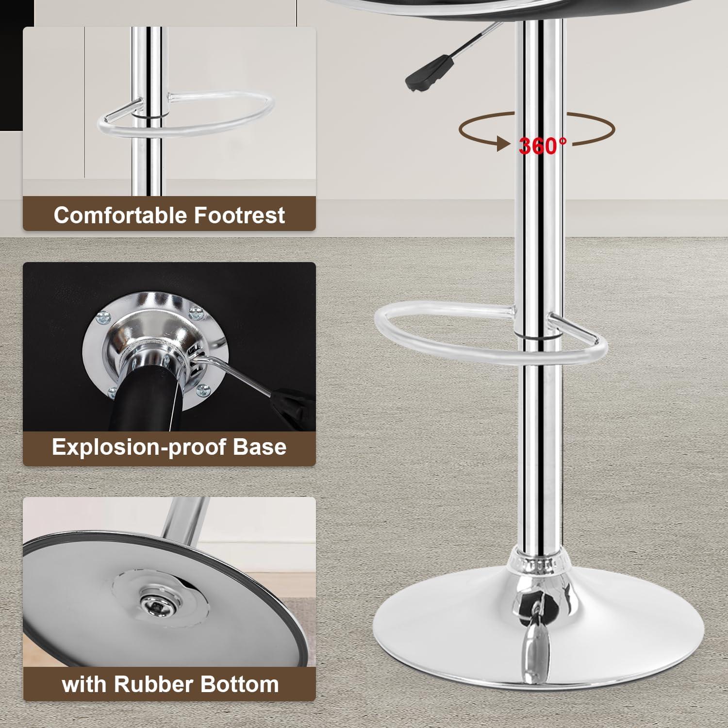 YRLLENSDAN Bar Stools Set of 2, Adjustable Bar Stool with Back Kitchen Bar Stools Swivel Bar Stools for Kitchen Island Counter Island Stool, Brown