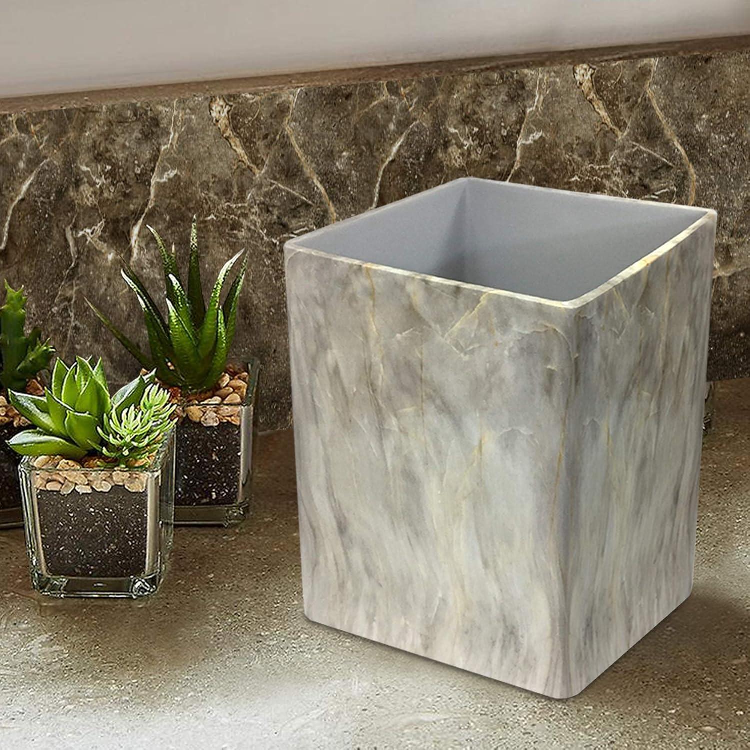 Stone Hedge Resin Decorative Bathroom Wastebasket - Nu Steel