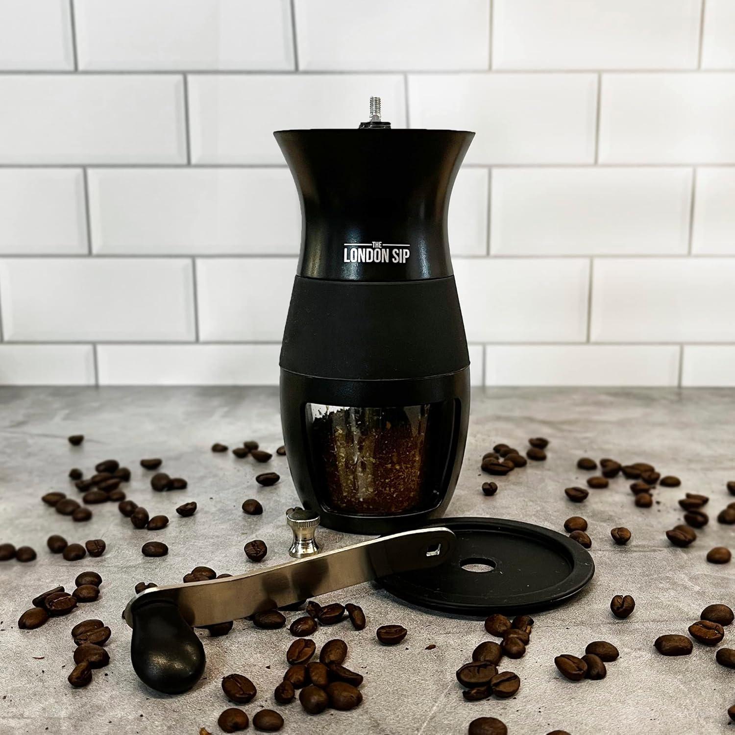 London Sip Glass Manual Conical Burr Coffee Grinder